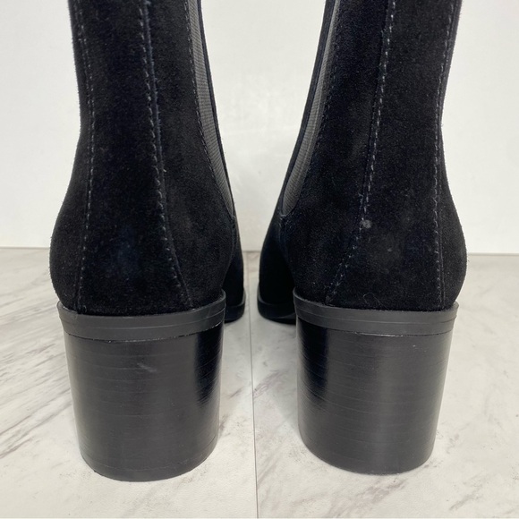 New! Steve Madden Rhiannon Black Suede Chelsea Bootie 7 1/2 M - Picture 4 of 14